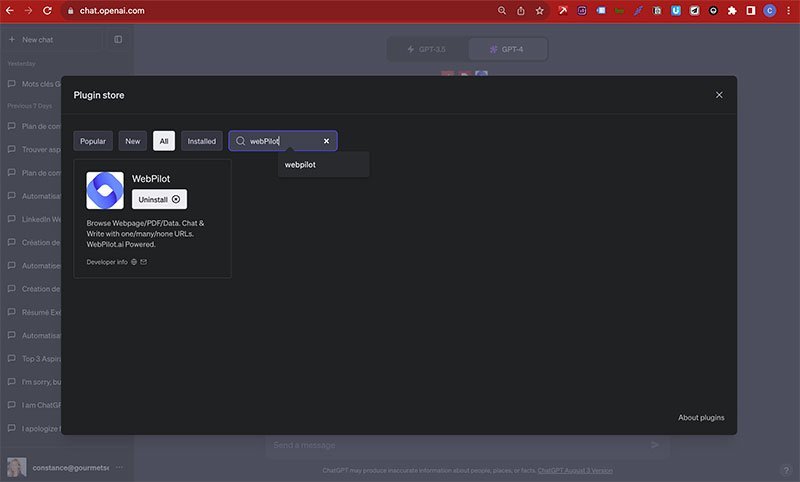 extension chatGPT WebPilot
